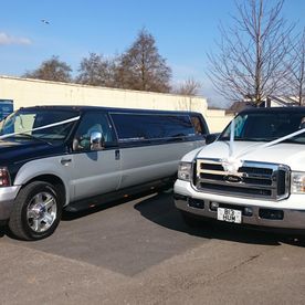 Our F250 and large limo ready for a wedding