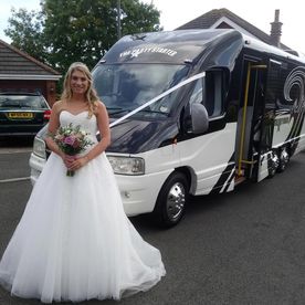 A wedding being done in our party bus