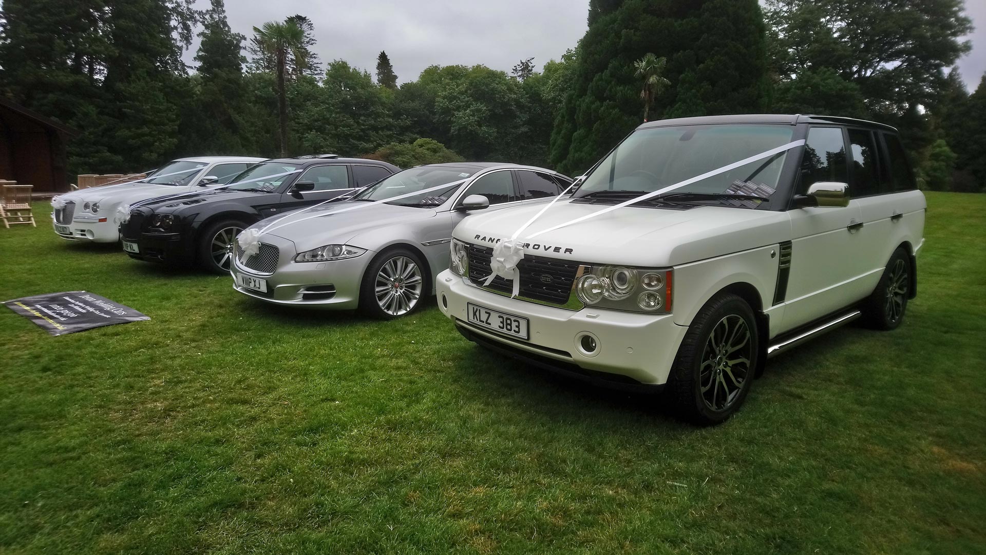View of our range rover used for weddings 