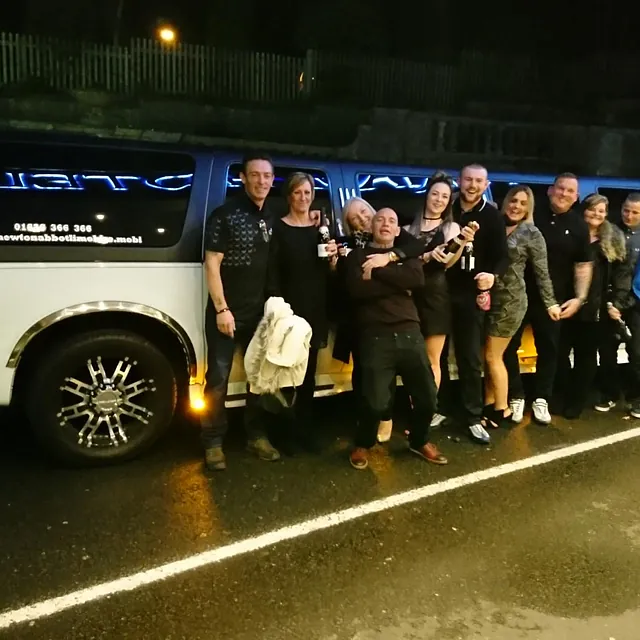 A group of people having a night out in our limo